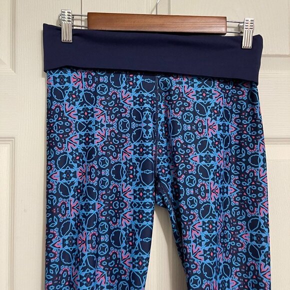 Fabletics Women's Salar Printed Powerhold Foldover Mosaic Inkwell Leggings Small - Picture 5 of 7